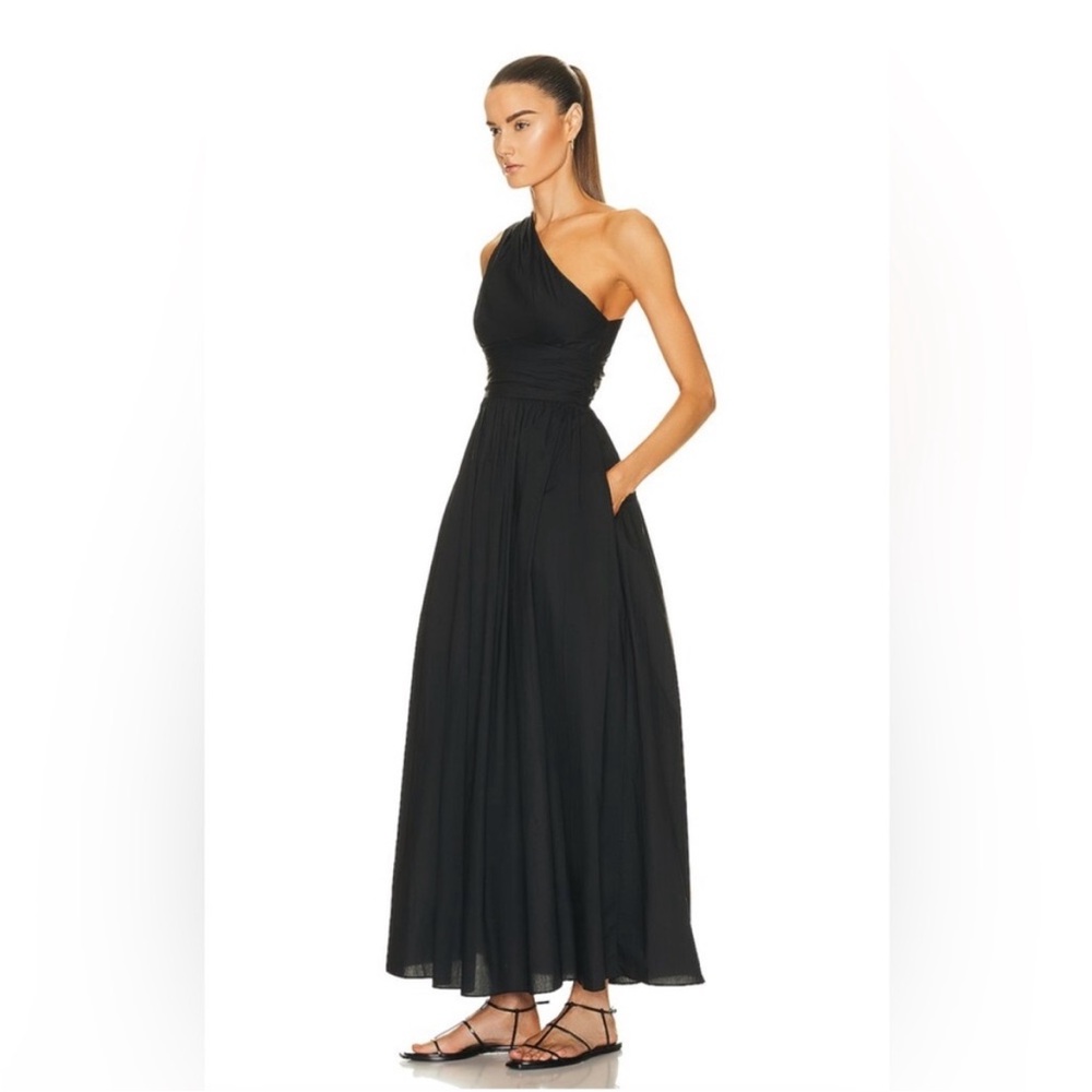 Matteau Black One-Shoulder Maxi Dress